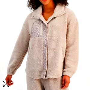 Hippie Rose Snowflake Sherpa Jacket Sz M Juniors